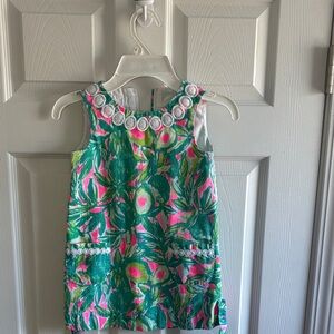 Lilly Pulitzer Teal, Pink & White Tropical Shift Dress